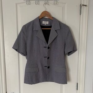 Women's Black and White Checkered Jacket